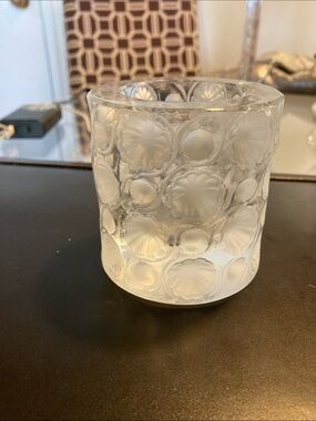 Frosted Clear Glass Decorative Votive Holder- LALiQUE